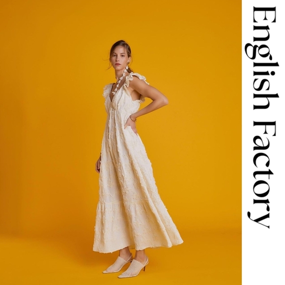 English Factory- Ribbon Embroidered Tiered Maxi Dress - Picture 2 of 6